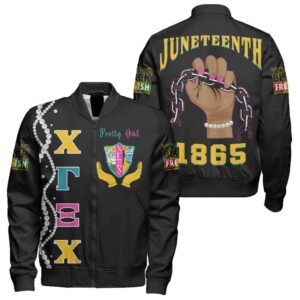 Africa Zone Jacket - Juneteenth Chi Gamma Xi Chi Pretty Girl Sleeve Zip Bomber Jacket J8 Bomber Jacket