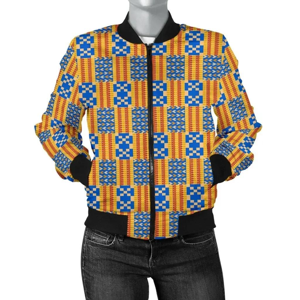 Africa Zone Jacket - Kente Cloth - Weaving Style Bomber Women Jr Bomber Jacket Africa Zone Jacket - Kente Cloth - Weaving Style Bomber Women Jr Bomber Jacket