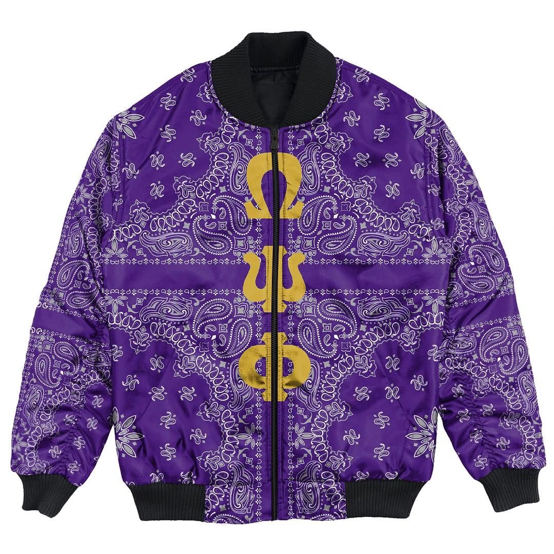 Africa Zone Jacket - Omega Psi Phi Paisley Style Bomber Jackets A31 Bomber Jacket Africa Zone Jacket - Omega Psi Phi Paisley Style Bomber Jackets A31 Bomber Jacket