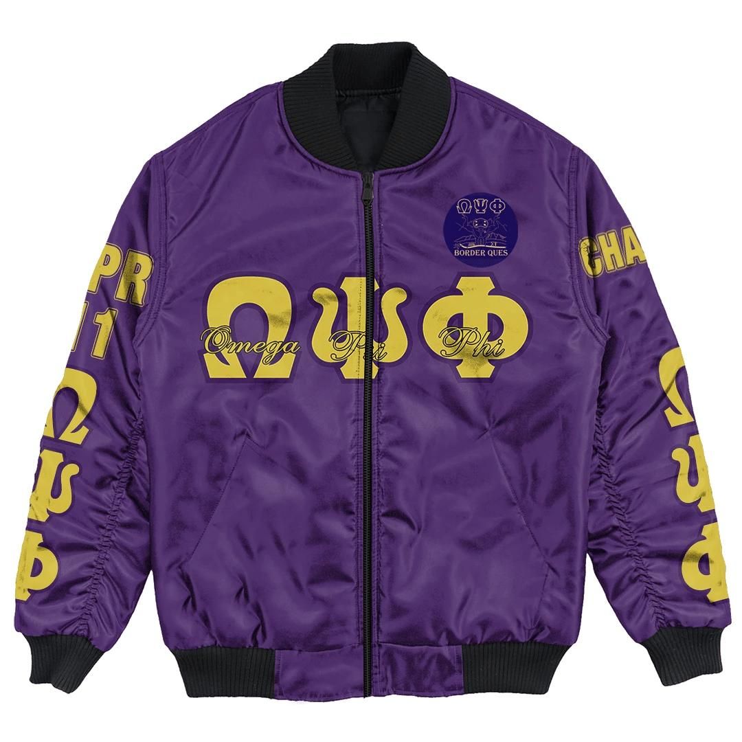 Africa Zone Jacket - Omega Psi Phi - Sigma Tau Chapter Bomber Jacket A7 Bomber Jacket Africa Zone Jacket - Omega Psi Phi - Sigma Tau Chapter Bomber Jacket A7 Bomber Jacket