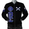 Africa Zone Jacket - Phi Beta Sigma Crystal Black Bomber J09 Bomber Jacket