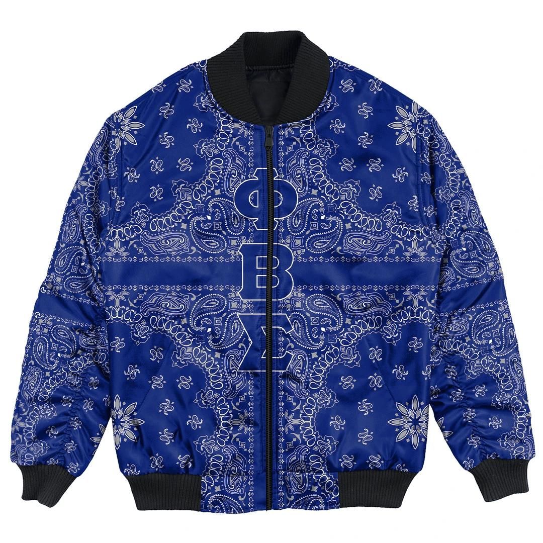 Africa Zone Jacket - Phi Beta Sigma Paisley Style Bomber Jackets A31 Bomber Jacket Africa Zone Jacket - Phi Beta Sigma Paisley Style Bomber Jackets A31 Bomber Jacket