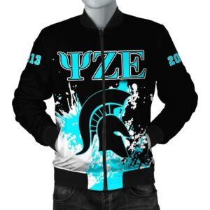 Africa Zone Jacket - Psi Zeta Epsilon Bomber Jacket - Spaint Style J8 Bomber Jacket