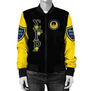 Africa Zone Jacket - Sigma Gamma Rho Yellow Rose Bomber Jacket J09 Bomber Jacket