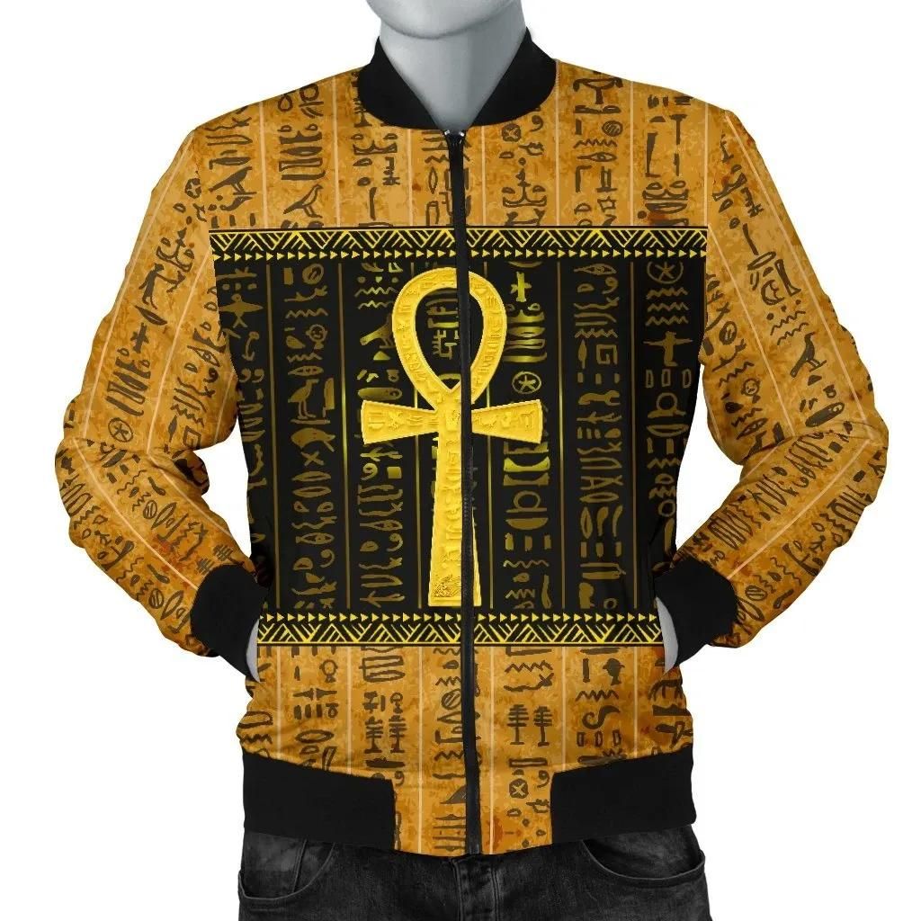 African Men's Bomber Jacket - Ankh Egypt - BN18 Bomber Jacket African Men's Bomber Jacket - Ankh Egypt - BN18 Bomber Jacket