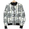 Airplane Luggage Pattern Print Women Casual Bomber Jacket
