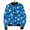 Airplane Pattern Print Women Casual Bomber Jacket
