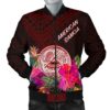 American Samoa Men's Bomber Jacket - Coat Of Arm With Polynesian Patterns - BN25 Bomber Jacket