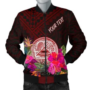 American Samoa Personalised Men's Bomber Jacket - Coat Of Arm With Polynesian Patterns - BN25