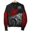 American Samoa Polynesian Bomber Jacket (Men)- Polynesian Turtle (Red) - BN15 Bomber Jacket
