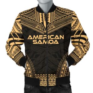 American Samoa Polynesian Chief Men's Bomber Jacket - Gold Version - Bn10 Bomber Jacket