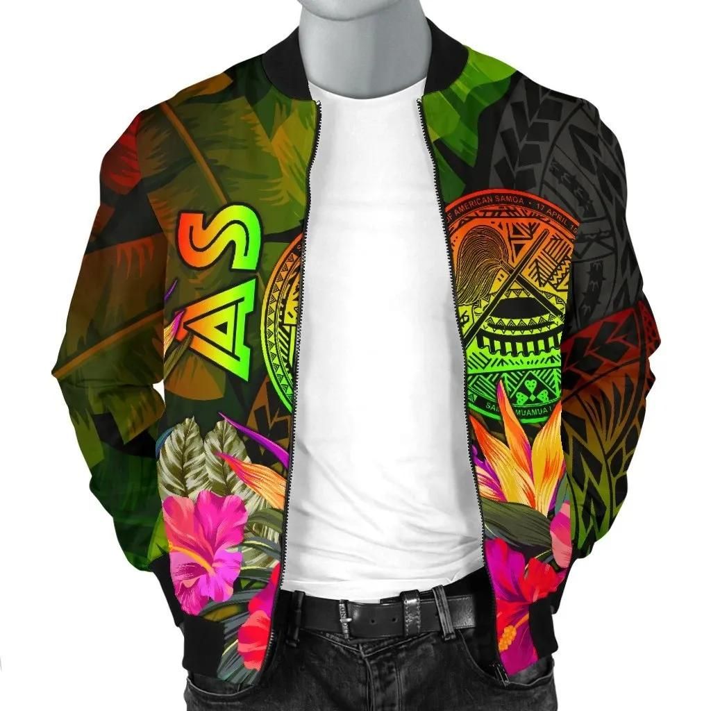 American-Samoa-Polynesian-Mens-Bomber-Jacket-Hibiscus-and-Banana-Leaves-BN15-Bomber-Jacket-2