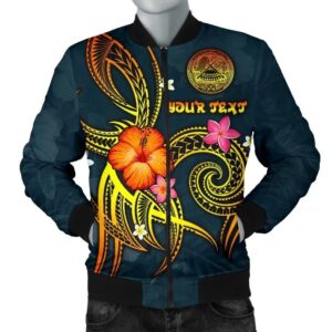 American Samoa Polynesian Personalised Men's Bomber Jacket - Legend of American Samoa (Blue) - BN15 Bomber Jacket