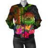 American Samoa Polynesian Personalised Women's Bomber Jacket -  Hibiscus and Banana Leaves - BN15 Bomber Jacket
