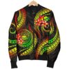 American Samoa Polynesian Women Bomber Jacket - Reggae Plumeria - BN11 Bomber Jacket