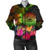 American Samoa Polynesian Women's Bomber jacket - Hibiscus and Banana Leaves - BN15 Bomber Jacket