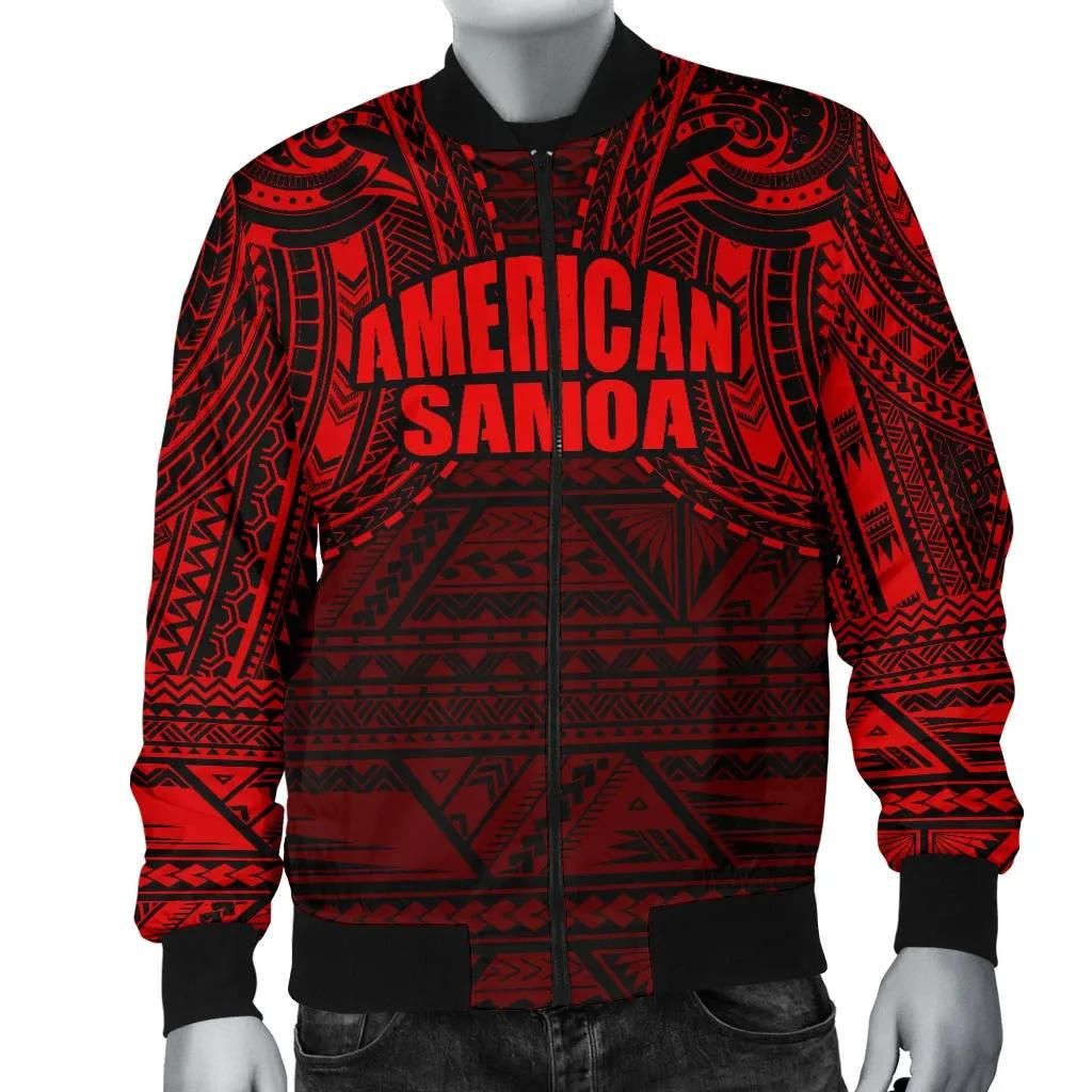 American Samoa Spirit Men's Bomber Jacket (Red) A16 Bomber Jacket American Samoa Spirit Men's Bomber Jacket (Red) A16 Bomber Jacket