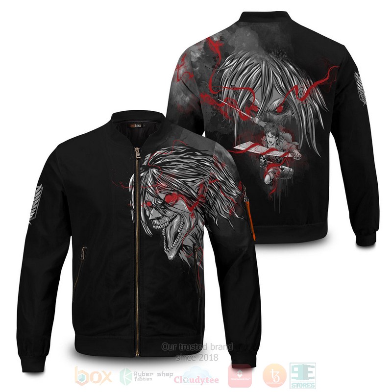 Anime Eren Summoning Titan Bomber Jacket Anime Eren Summoning Titan Bomber Jacket