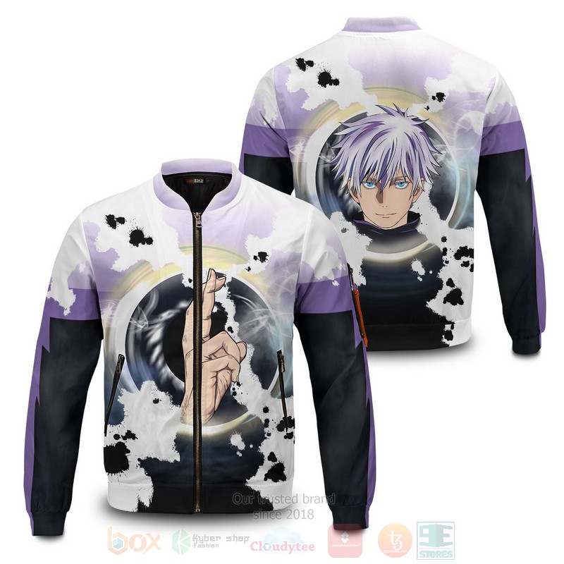 Anime Gojo Cursed Eyes Bomber Jacket Anime Gojo Cursed Eyes Bomber Jacket