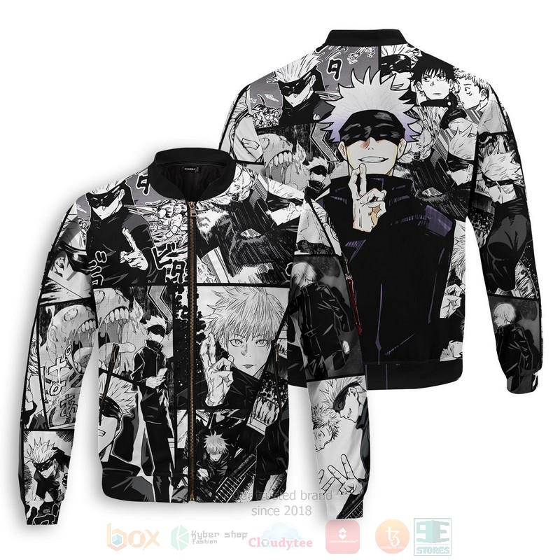 Anime Jujutsu Kaisen Gojo Bomber Jacket Anime Jujutsu Kaisen Gojo Bomber Jacket