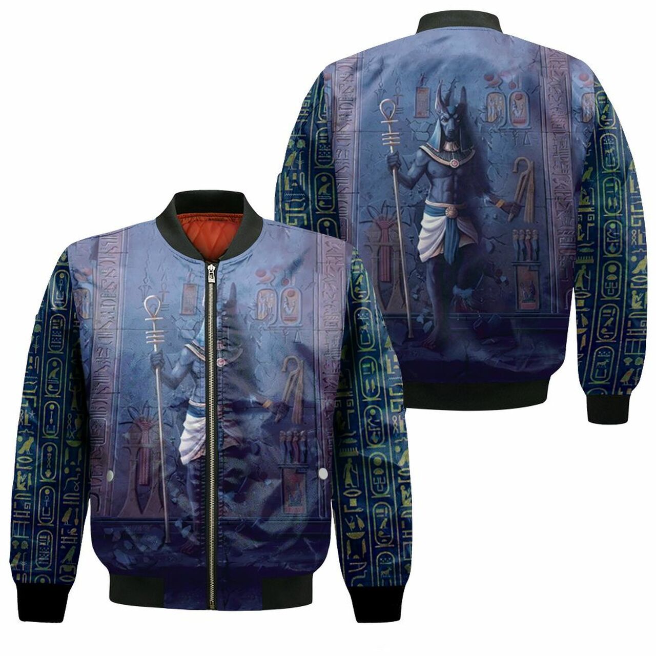 Anubis Egypt Pharaoh 3D Shirt 3D T Shirt Hoodie Sweater Bomber Jacket Model 340 Bomber Jacket Anubis Egypt Pharaoh 3D Shirt 3D T Shirt Hoodie Sweater Bomber Jacket Model 340 Bomber Jacket