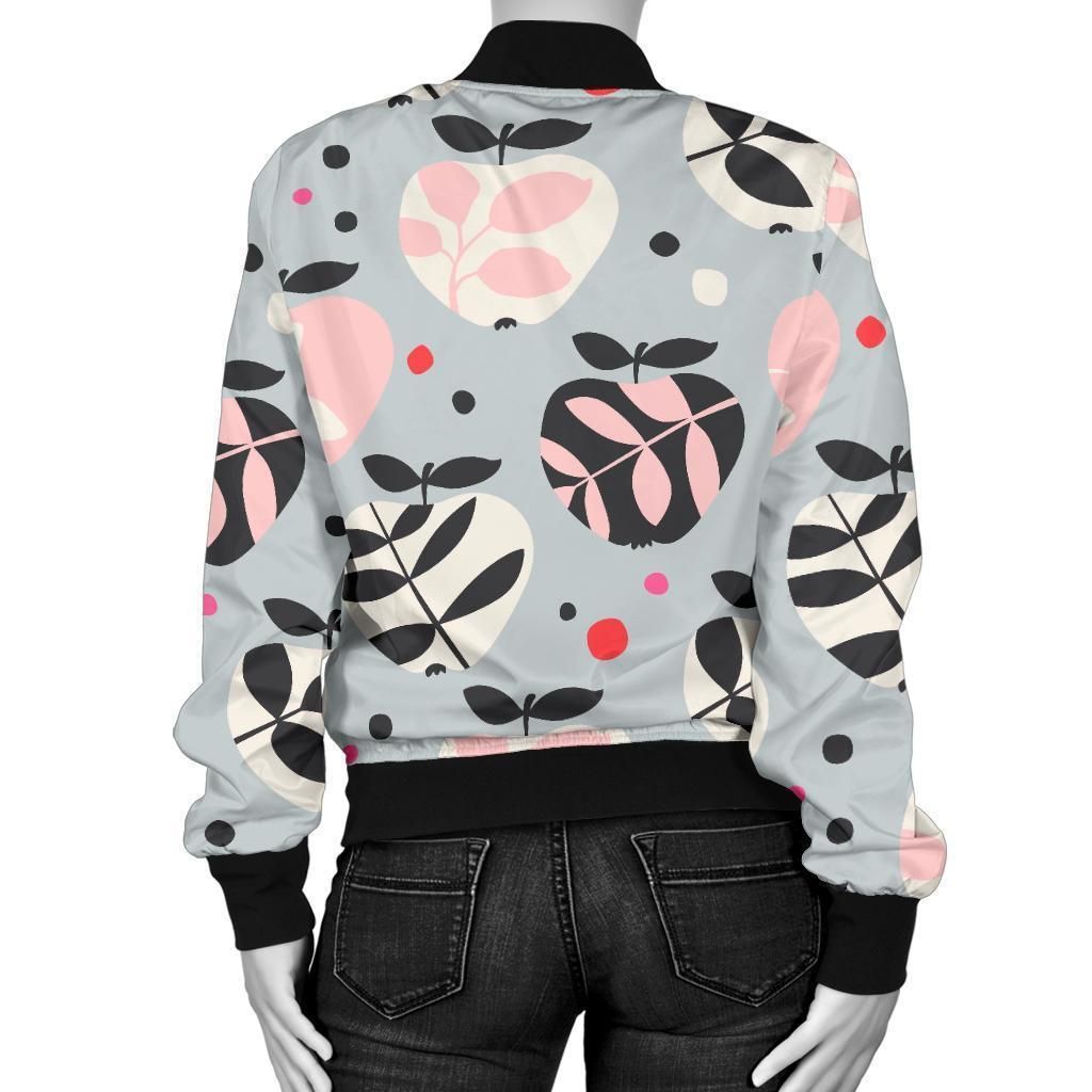 Apple-Print-Pattern-Women-Casual-Bomber-Jacket-2