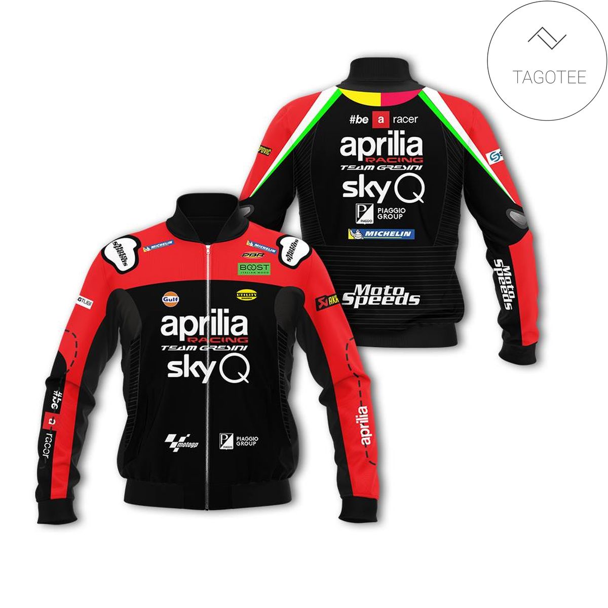 Aprilia Skyq Motorcycle Racing Team 3D Bomber Jacket Aprilia Skyq Motorcycle Racing Team 3D Bomber Jacket