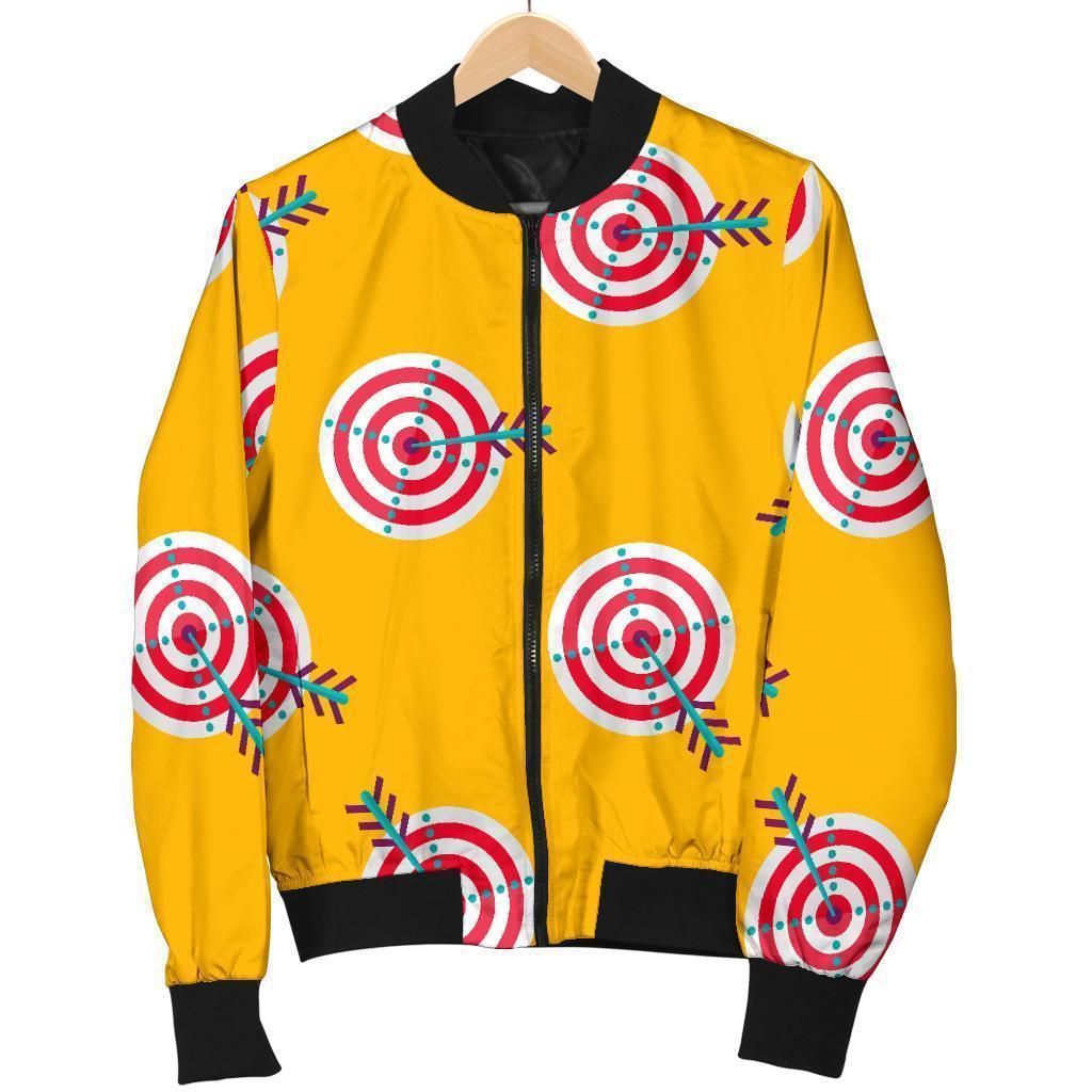 Archery Targets Pattern Print Women Casual Bomber Jacket Archery Targets Pattern Print Women Casual Bomber Jacket