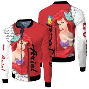 Ariel Little Mermaid Cartoon 3D T Shirt Hoodie Sweater Jersey Bomber Jacket Model 351 Bomber Jacket