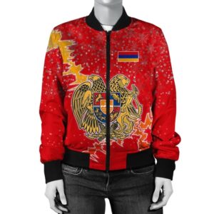 Armenia Christmas Coat Of Arms Women Bomber Jacket X Style J78 Bomber Jacket