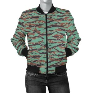 Army Guyana Tiger Stripe Camouflage Seamless Women's Bomber Jacket A27 Bomber Jacket