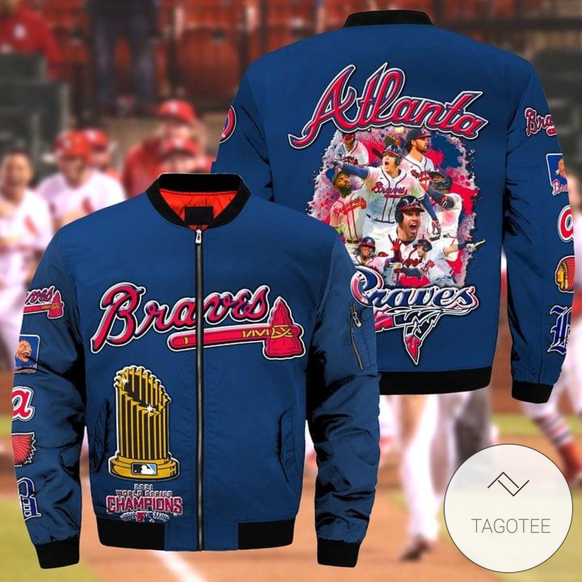 Atlanta Braves 2021 World Series Champions 3D Bomber Jacket Atlanta Braves 2021 World Series Champions 3D Bomber Jacket