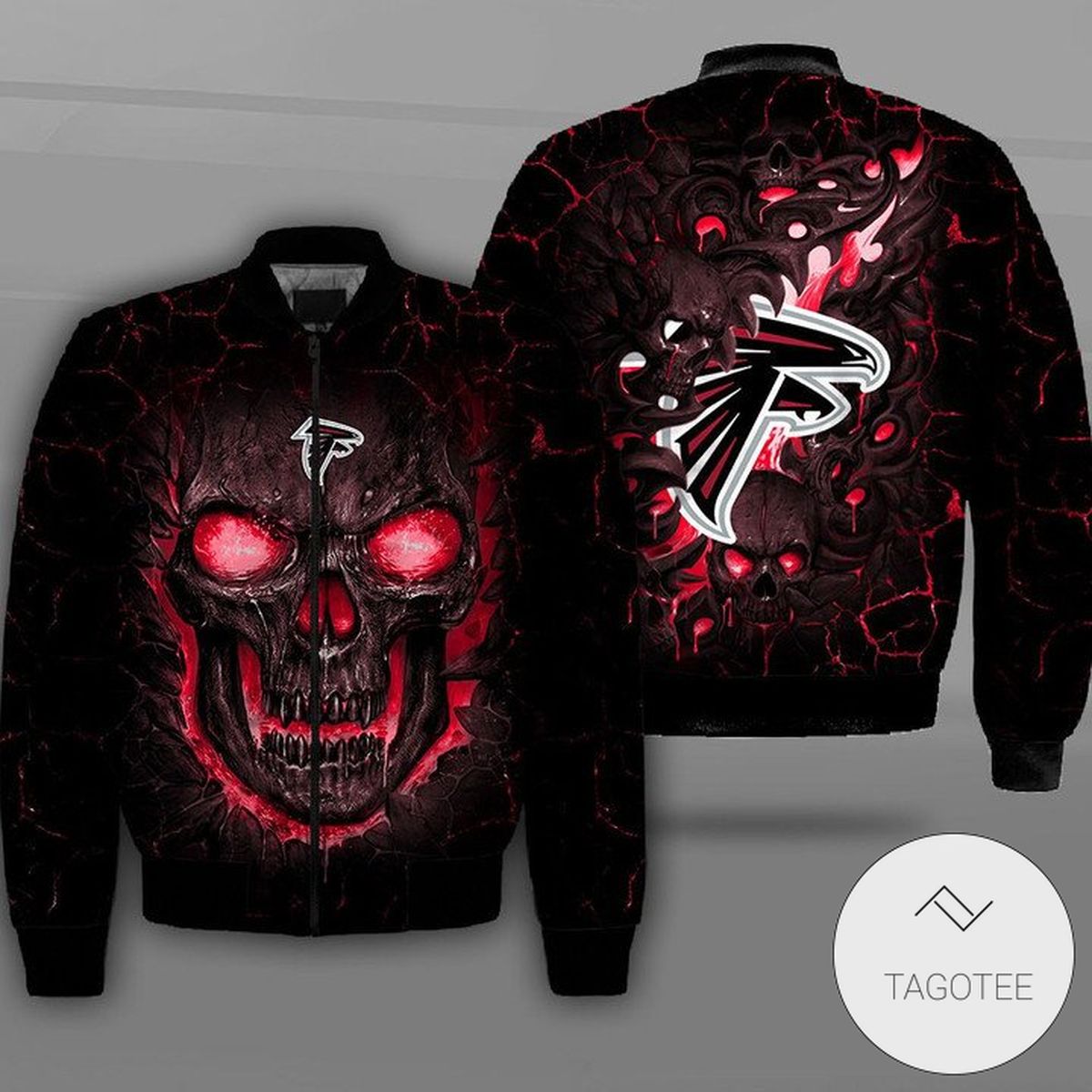 Atlanta Falcons Lava Skull Full Print Bomber Jacket Atlanta Falcons Lava Skull Full Print Bomber Jacket