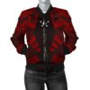 Austral Islands Women Bomber Jacket - Polynesian Tattoo Red - BN0110 Bomber Jacket