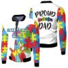 Autism Dad Superhero Shirt Autism Support Bomber Jacket