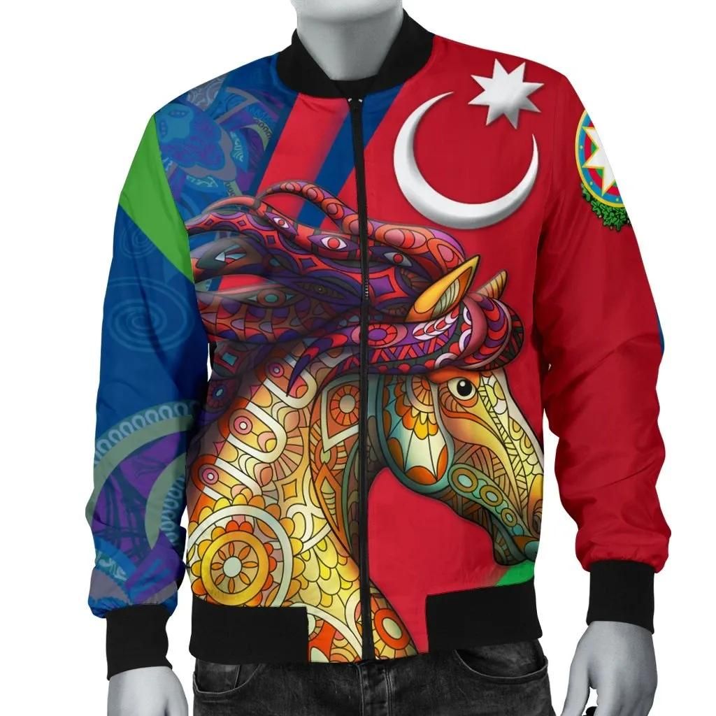 Azerbaijan Pride and Heritage Men's Bomber Jacket - Happy Independence Day - BN21 Bomber Jacket Azerbaijan Pride and Heritage Men's Bomber Jacket - Happy Independence Day - BN21 Bomber Jacket
