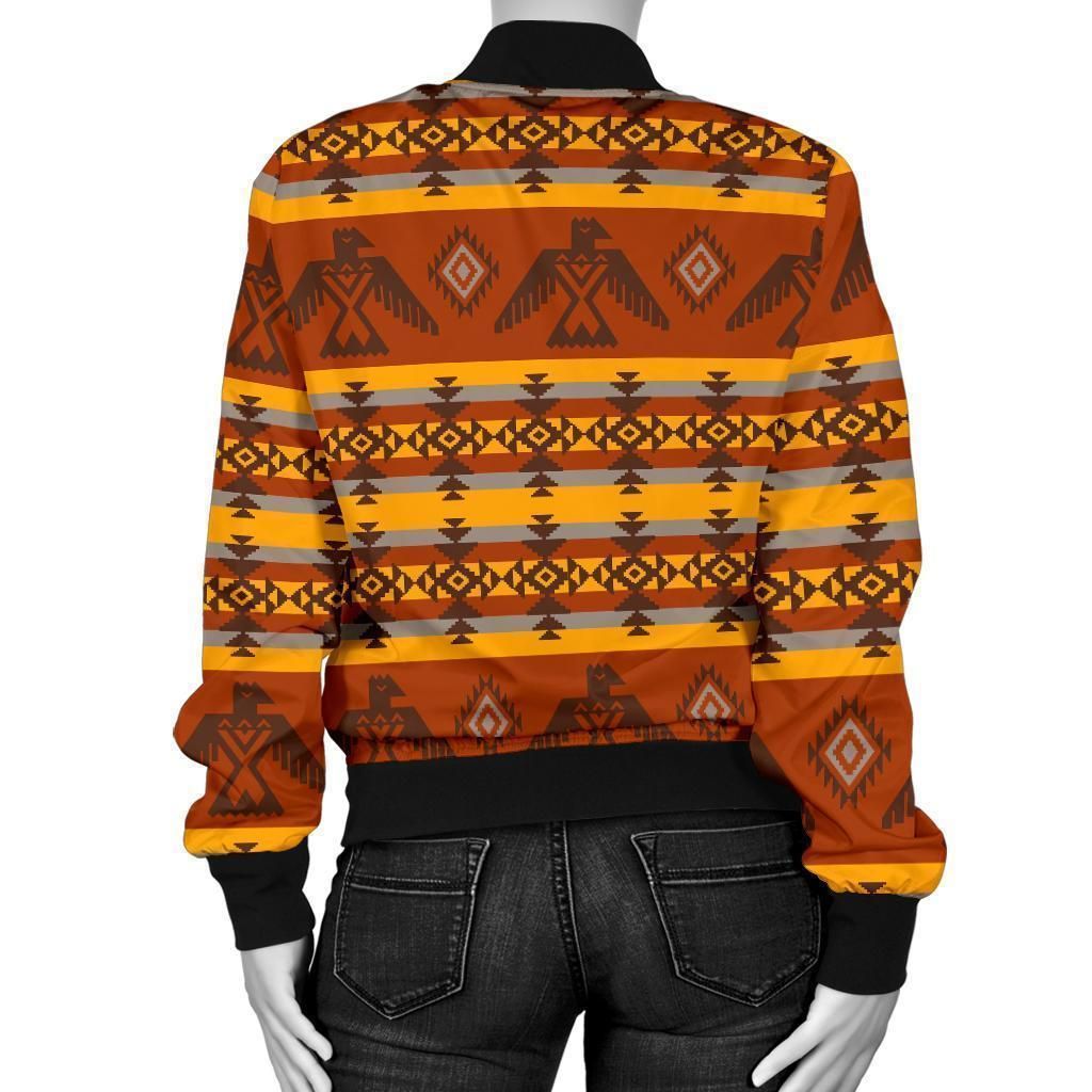 Aztec-Eagle-Pattern-Print-Women-Casual-Bomber-Jacket-2