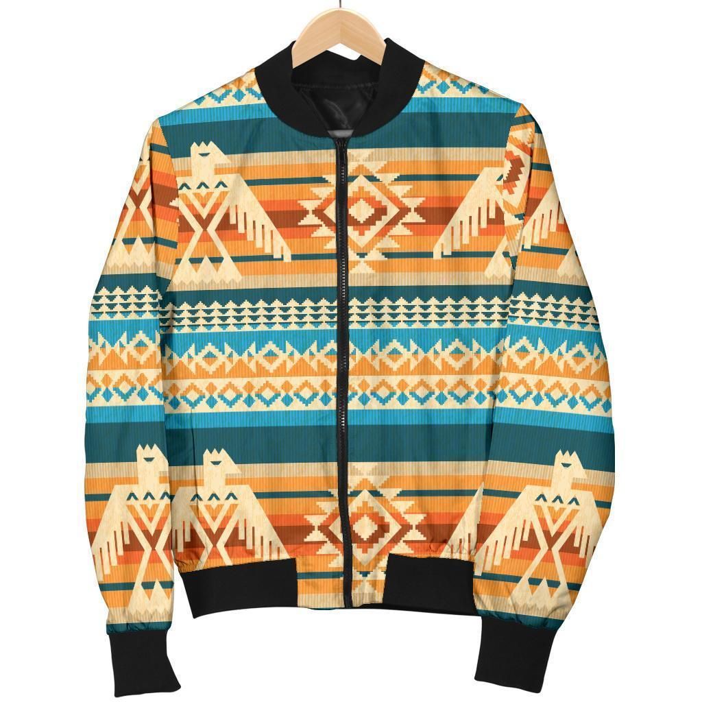 Aztec Eagle Print Pattern Women Casual Bomber Jacket Aztec Eagle Print Pattern Women Casual Bomber Jacket