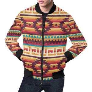 Aztec Native American Tribal Navajo Indians Print Mens Bomber Jacket