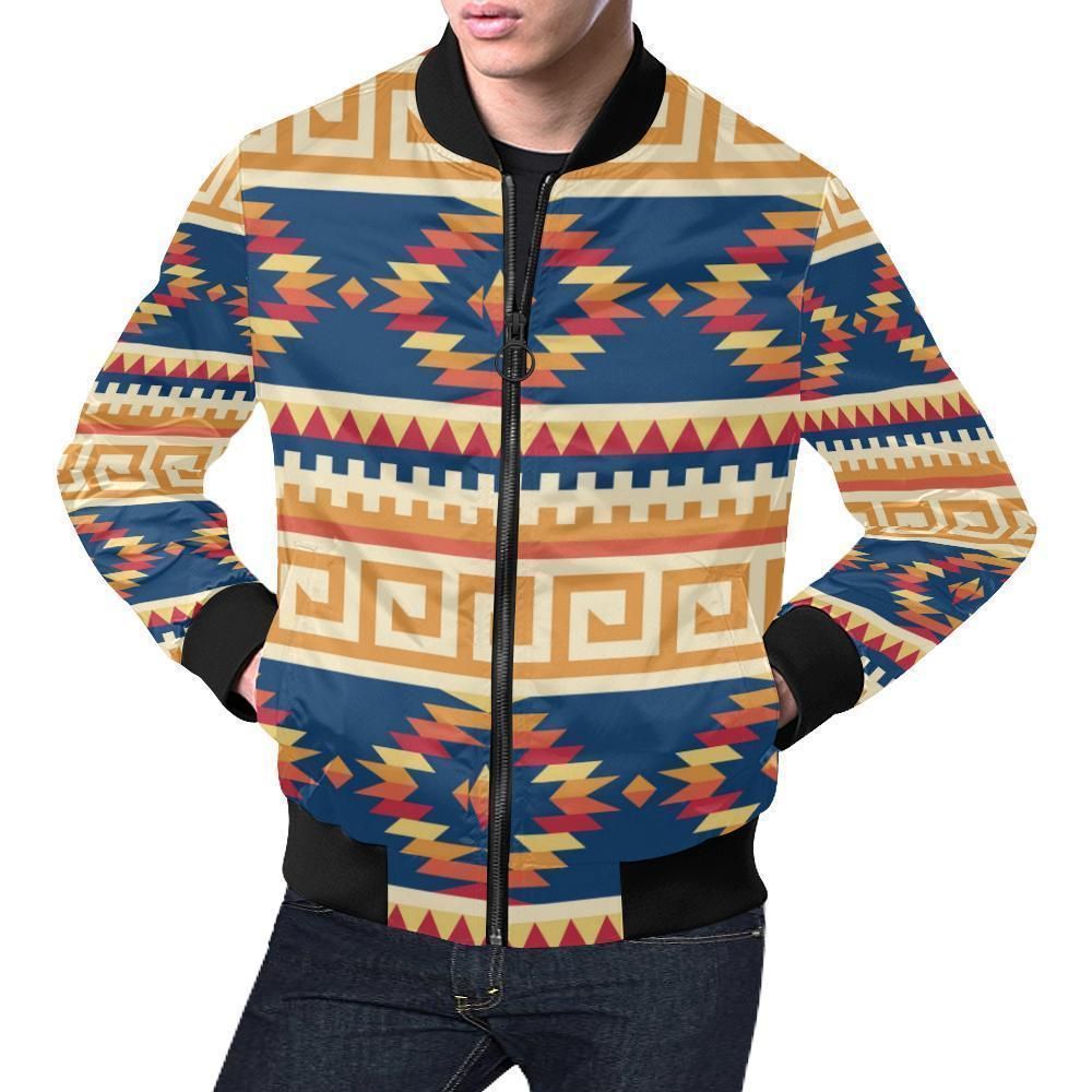 Aztec Tribal Indians Navajo Native American Print Mens Bomber Jacket Aztec Tribal Indians Navajo Native American Print Mens Bomber Jacket