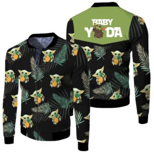 Baby Yoda Hug Pineapple Hawaiian 3D Bomber Jacket