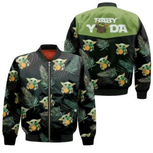 Baby Yoda Hug Pineapple Hawaiian 3D Bomber Jacket