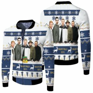 Backstreet Boys Christmas Knitting Pattern Fan Quilt Blanket 3D T Shirt Hoodie Sweater Jersey Bomber Jacket Model 456 Bomber Jacket