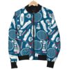 Badminton Print Pattern Women Casual Bomber Jacket