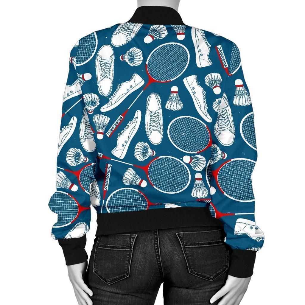 Badminton-Print-Pattern-Women-Casual-Bomber-Jacket-2