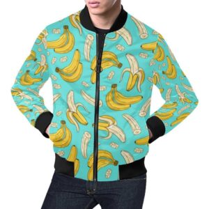 Banana Pattern Print Mens Bomber Jacket