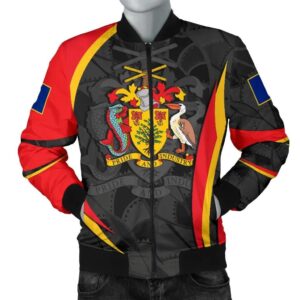 Barbabos Men's Bomber Jacket - Barbadian Spirit (Red) - BN15 Bomber Jacket