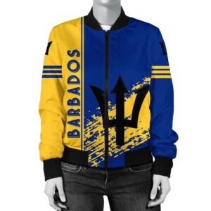 Barbados Coat Of Arms Women Bomber Jacket Quarter Style J71 Bomber Jacket