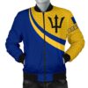 Barbados Men's Bomber Jacket - Barbados Coat Of Arms and Flag Color - BN18 Bomber Jacket