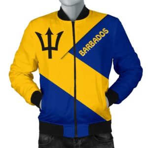 Barbados Men's Bomber Jacket - Barbados Flag Style -BN25 Bomber Jacket
